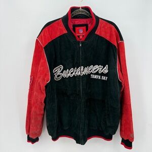 NFL Tampa Bay Buccaneers Jacket‎ Mens XL Suede Leather Bomber Varsity Letterman